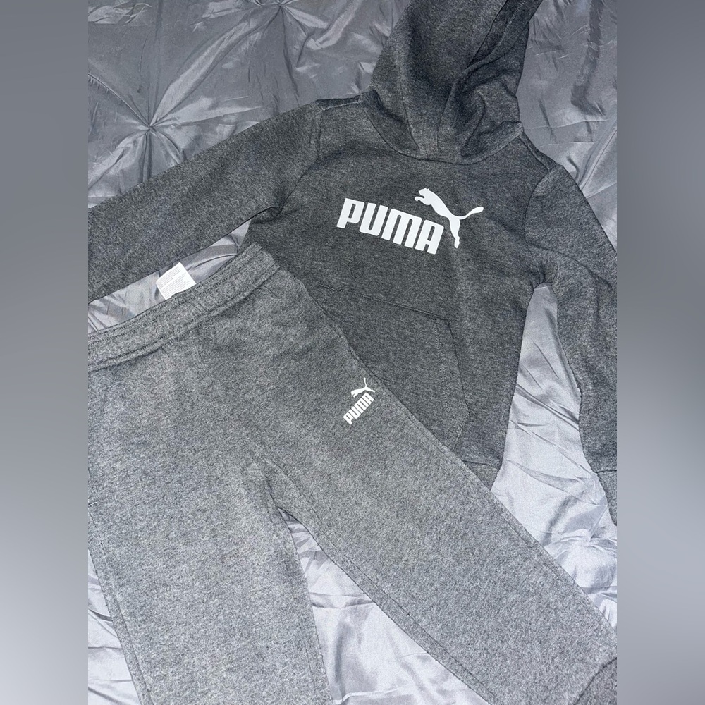 Puma Kids Charcoal Gray Sweatpants Set